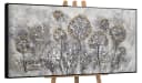 YS-Art Handgemaltes Leinwandbild Frühlingsblumen Gold Grau Schwarz Bild 2