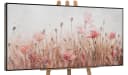 YS-Art Gemälde April Mohnblumen Rosa Flieder Leinwand handgemalt Bild 2