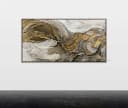 YS-Art Leinwandbild Unendlichkeit Abstrakt 3D Effekt Gold mit Rahmen Bild 1