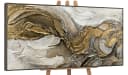 YS-Art Leinwandbild Unendlichkeit Abstrakt 3D Effekt Gold mit Rahmen Bild 2