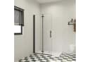 AICA Walk-in-Dusche Faltbar & Drehbar Schwarz 6mm ESG Glas Bild 2