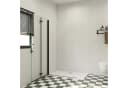 AICA Walk-in-Dusche Faltbar & Drehbar Schwarz 6mm ESG Glas Bild 5
