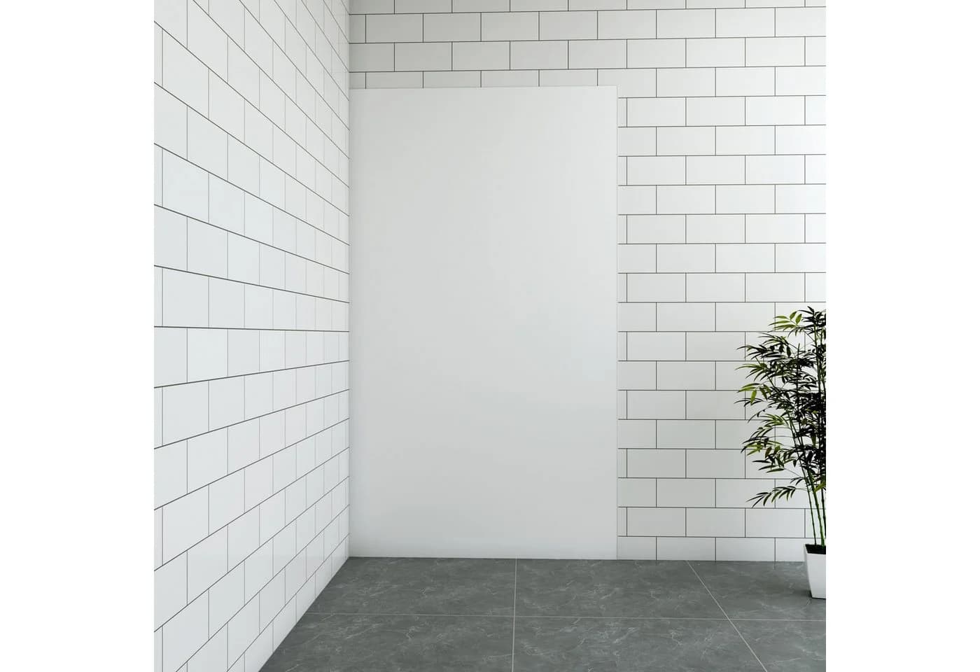 AICA Duschrückwand Weiß XPS-Hartschaum mit Aluminiumprofil - Bild 2