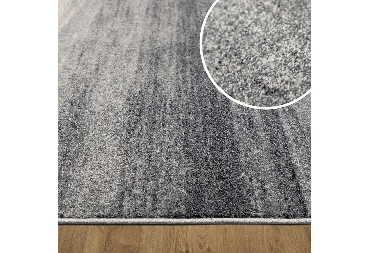 oKu-Tex Bettumrandung 3-teilig Grau Meliert Weicher Kurzflor - Bild 4