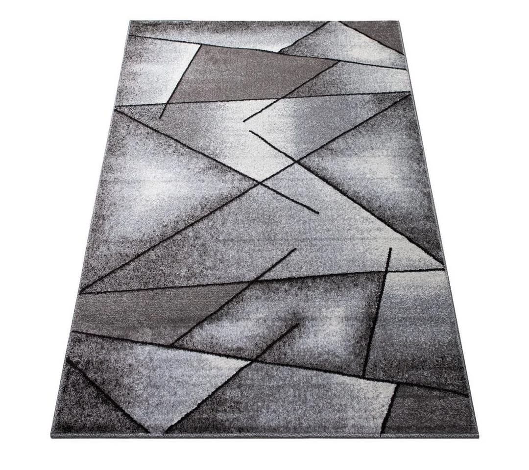 oKu-Tex Teppich Kurzflor Grau Modern Geometrisches Muster - Bild 2