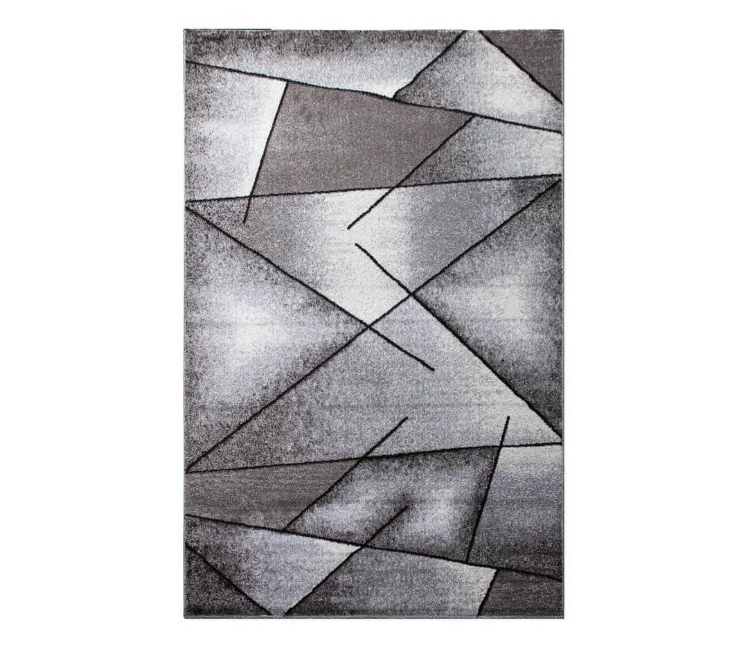 oKu-Tex Teppich Kurzflor Grau Modern Geometrisches Muster - Bild 5