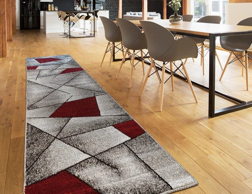 oKu-Tex Bettumrandung 3-teilig Kurzflor Rot Meliert - Bild 3