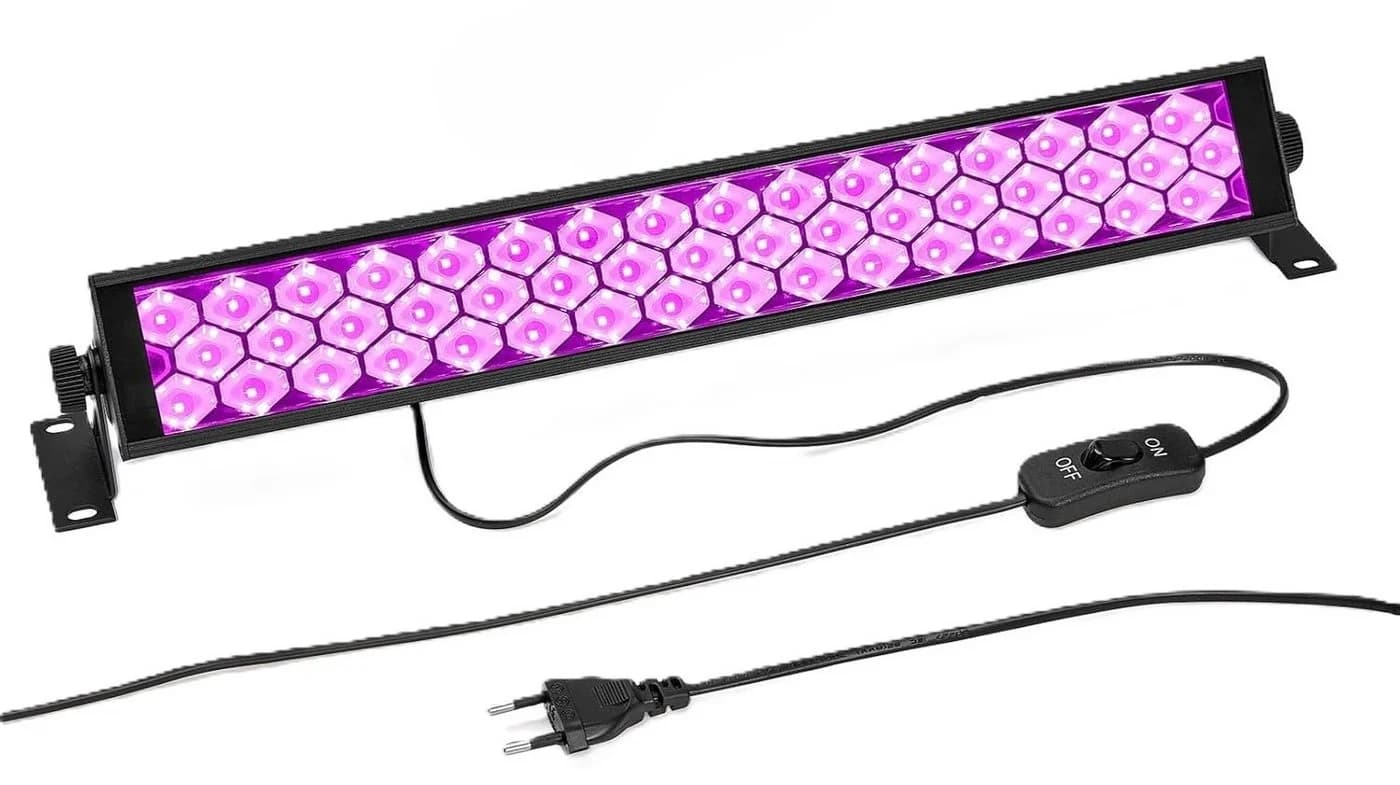 Anpro Discolicht 72W LED UV Schwarzlichtlampe mit 3 Klebebändern - Bild 2