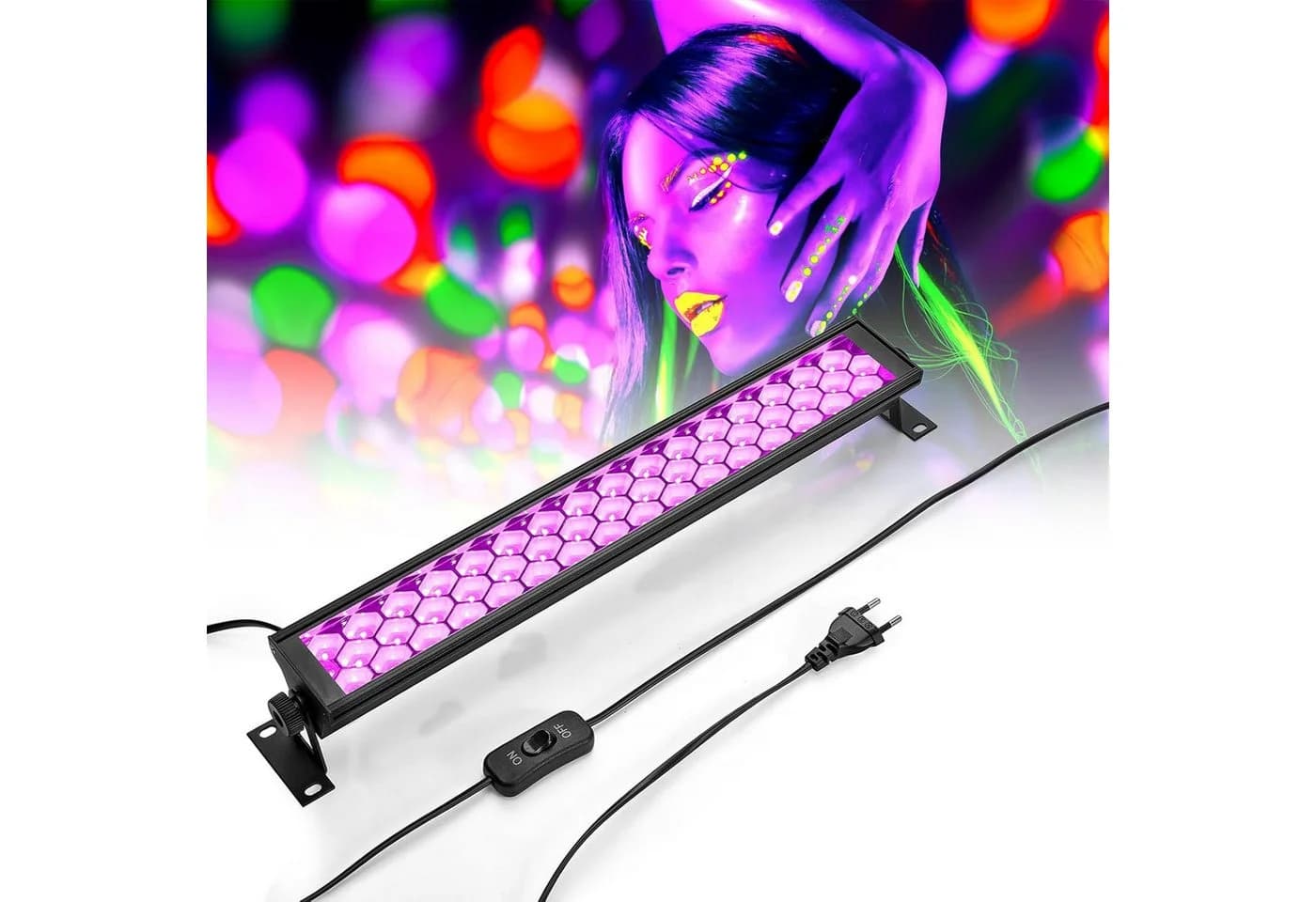 Anpro Discolicht 72W LED UV Schwarzlichtlampe mit 3 Klebebändern - Bild 3