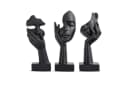 feinlux Skulptur Set 3 St. Schwarze Frauengesicht Dekoration Modern Bild 2