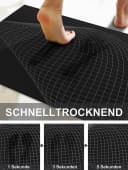 feinlux Badematte Rutschfest Schwarz 50x80cm Naturkautschuk Bild 4