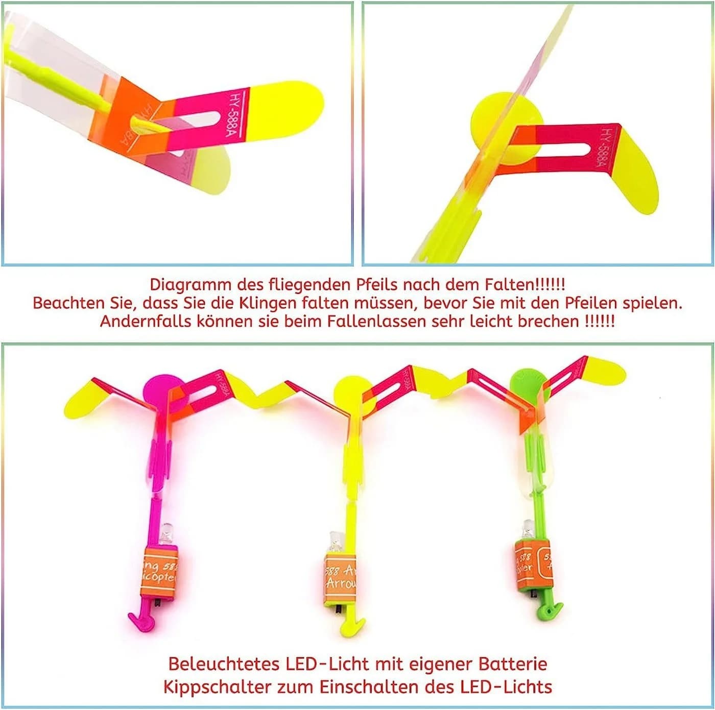feinlux Spielzeug-Hubschrauber 12 Stk LED Leuchtspielzeug Bunt - Bild 4