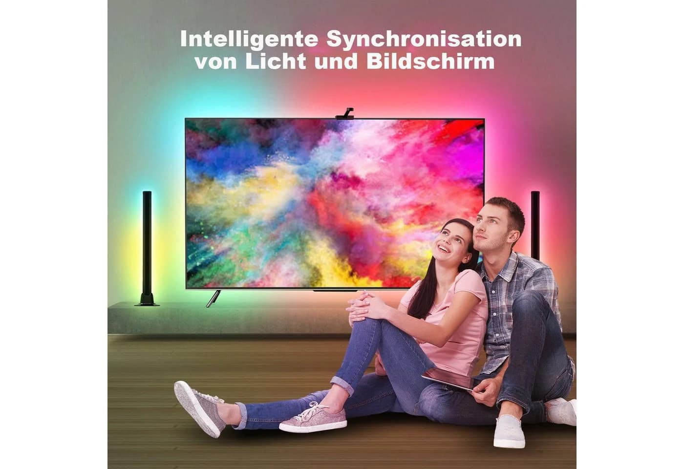 feinlux LED Stripe TV-Hintergrundbeleuchtung Smart RGBIC 3.4m - Bild 3