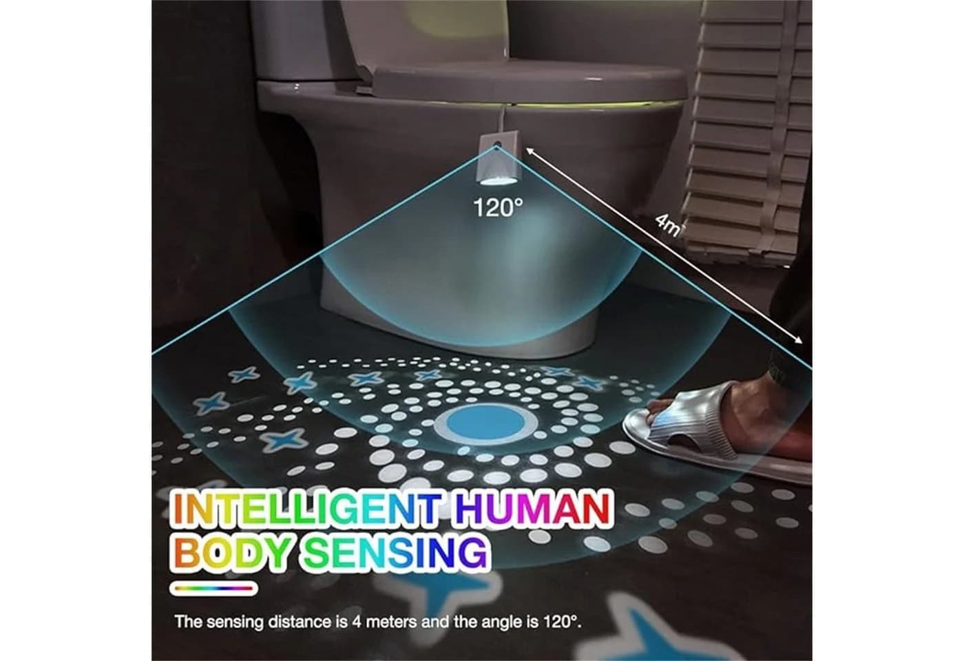 feinlux Toiletten-Nachtlicht mit Sensor, 16 Farben & Projektion, LED, Typ-C - Bild 4