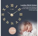 feinlux Dekorative 3D-Wanduhr Gold DIY-Rahmenlos Bild 4