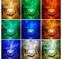 feinlux LED Nachtlicht Sternenhimmel Projektor Gelb Holz Bild 1