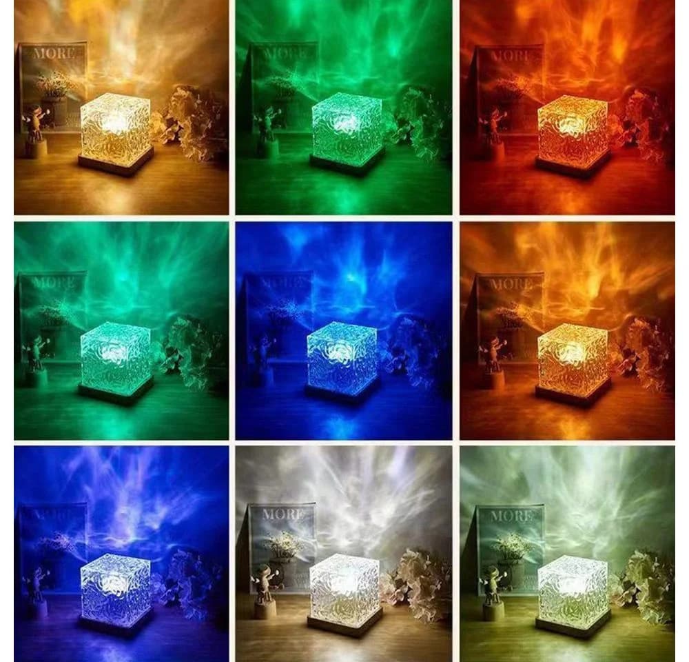 feinlux LED Nachtlicht Sternenhimmel Projektor Gelb Holz