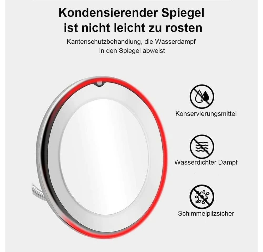 feinlux Schminkspiegel CT0704 Weiß 10-fach Vergrößerung LED - Bild 3