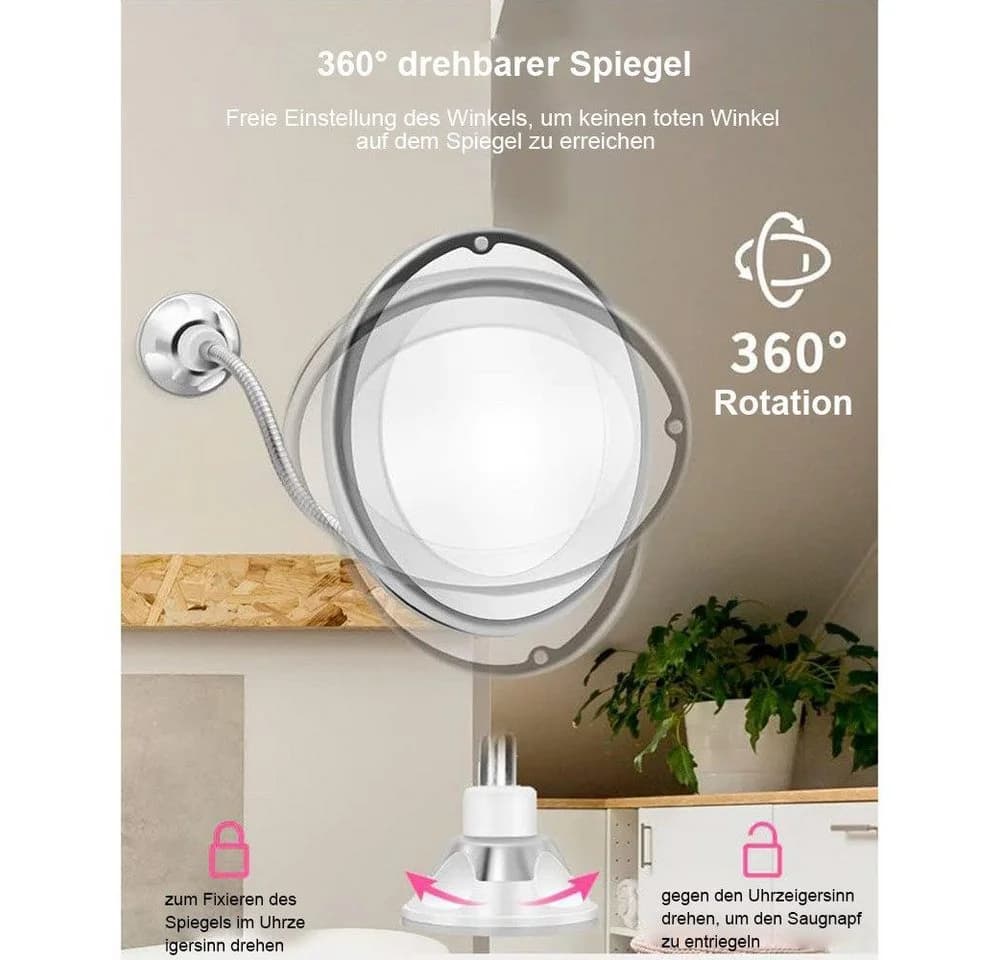 feinlux Schminkspiegel CT0704 Weiß 10-fach Vergrößerung LED - Bild 5