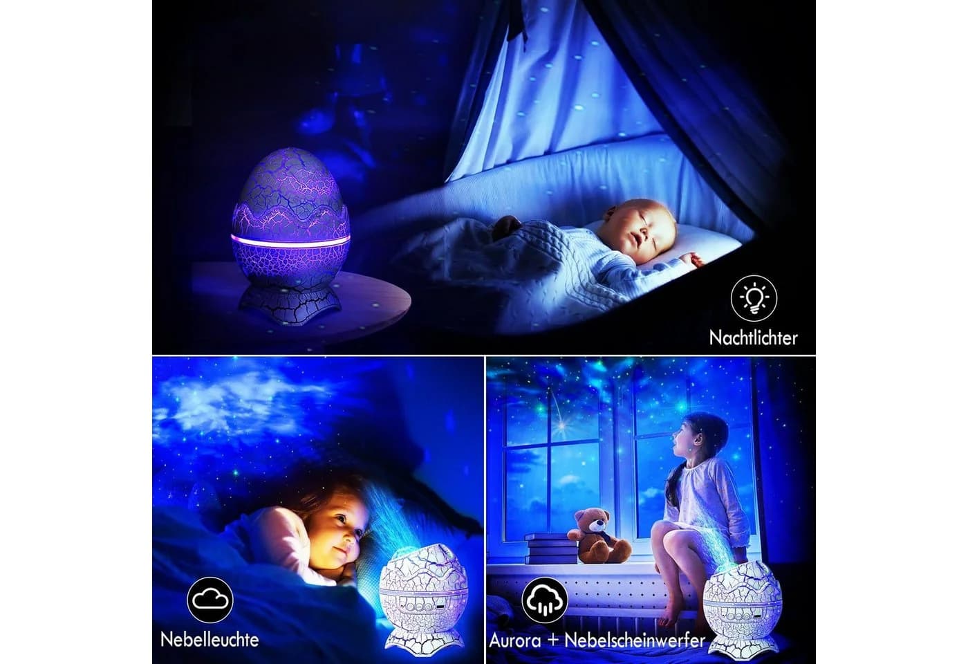 feinlux LED-Sternenhimmel Projektor mit Musikplayer und Timer - Bild 3