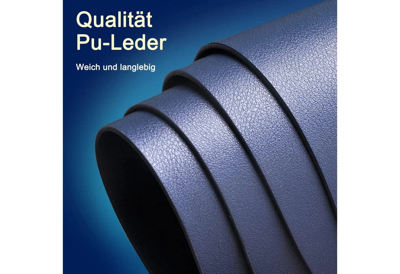 feinlux Platzset CT0853-Blau mit 4 Untersetzer PVC Leder-Optik - Bild 5
