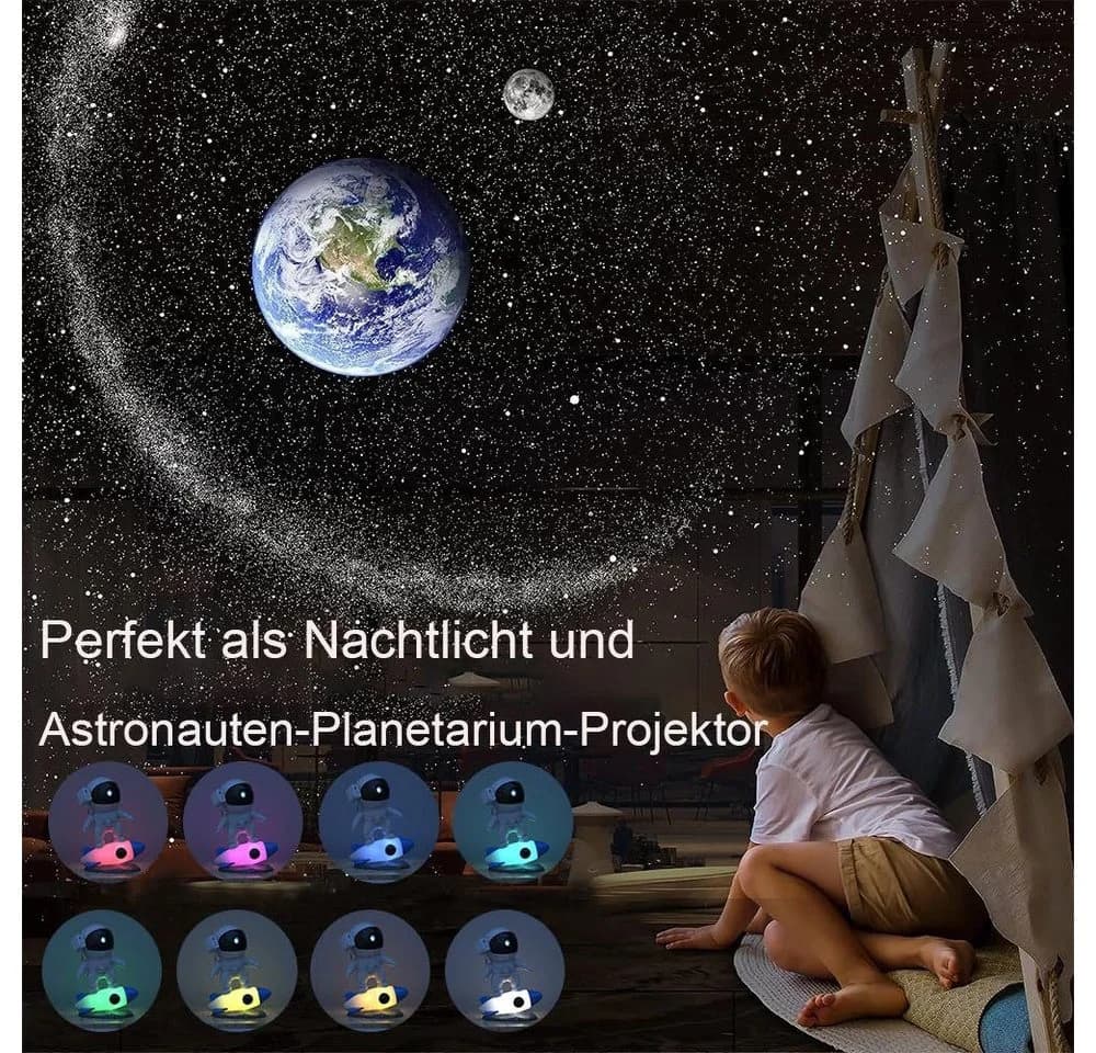feinlux Nachtlicht CT0917 Astronaut Projektor mit 12 Galaxie-Scheiben - Bild 4
