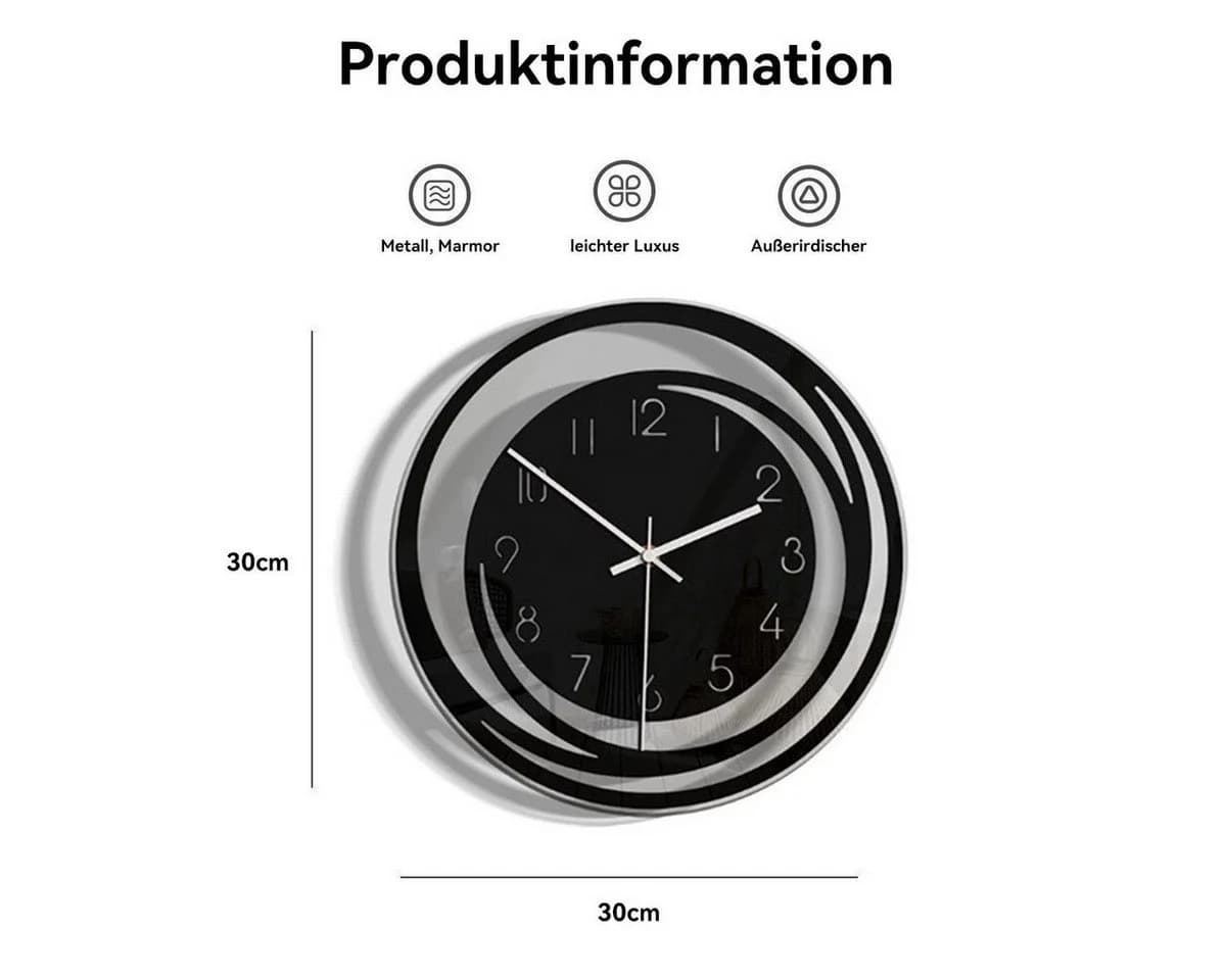 feinlux Wanduhr CT0974 Modern Schwarz - Bild 3