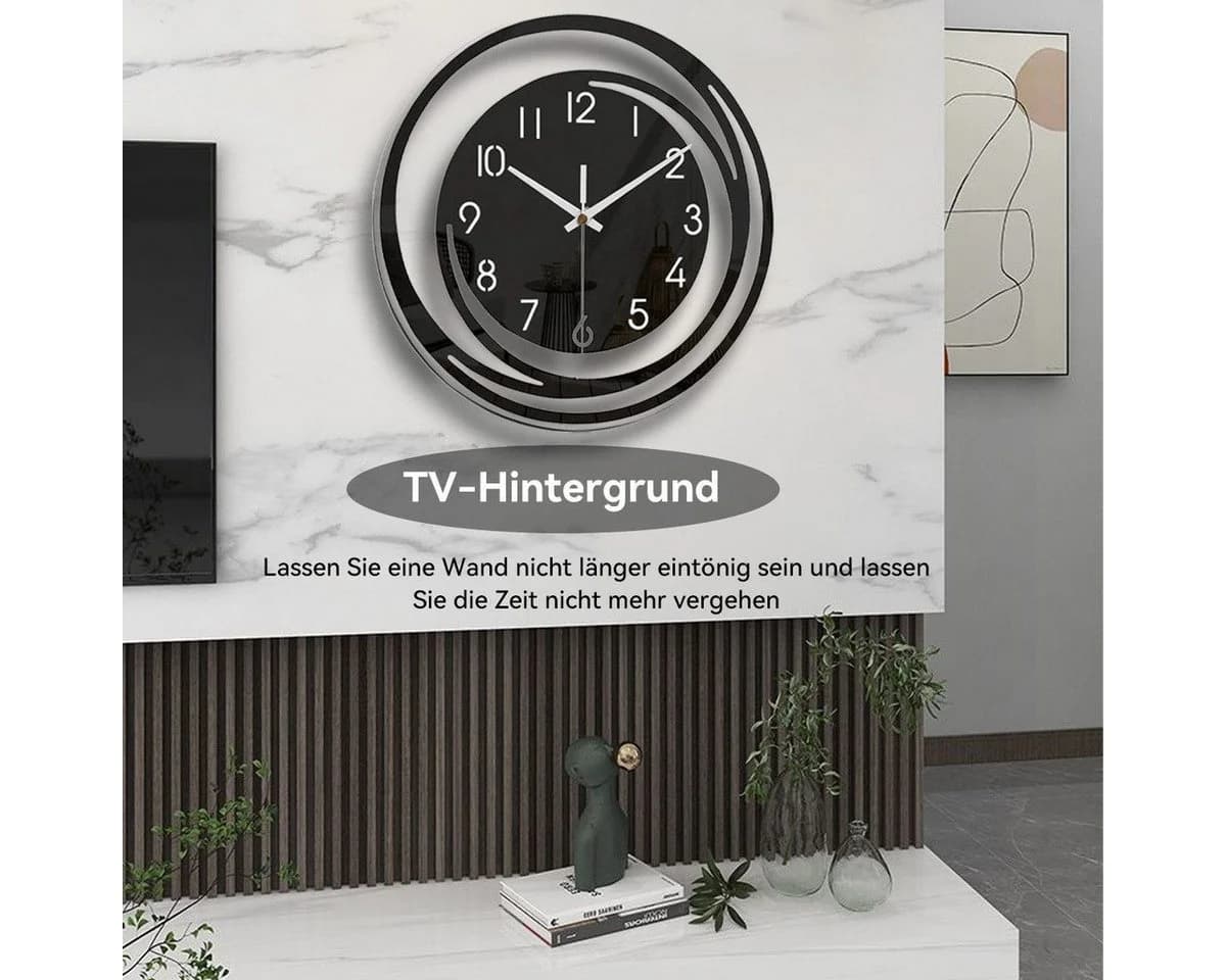feinlux Wanduhr CT0974 Modern Schwarz - Bild 5