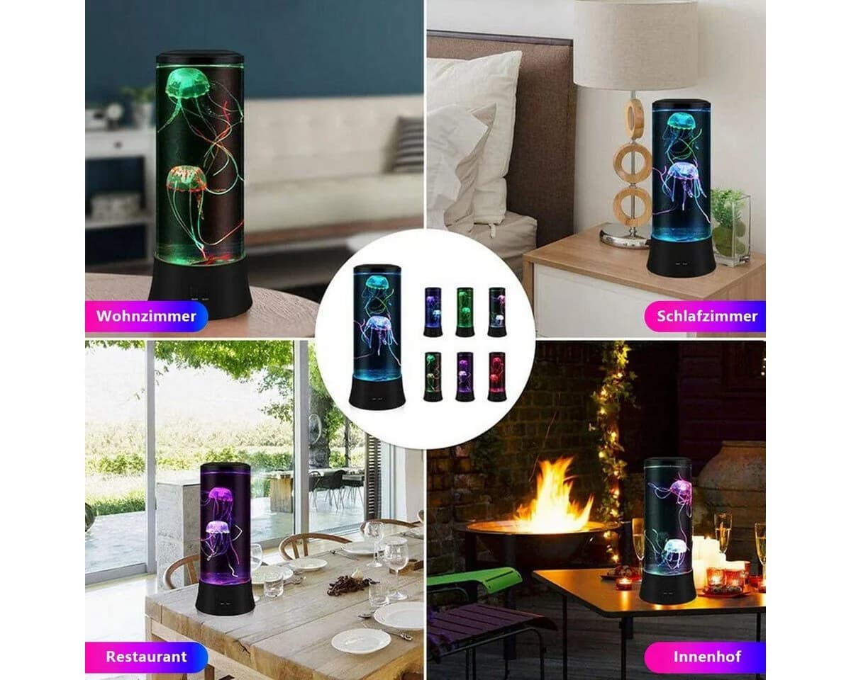 feinlux LED Dekolicht 2 in 1 Quallen Licht Aquarium USB-Ladung Transparent - Bild 3
