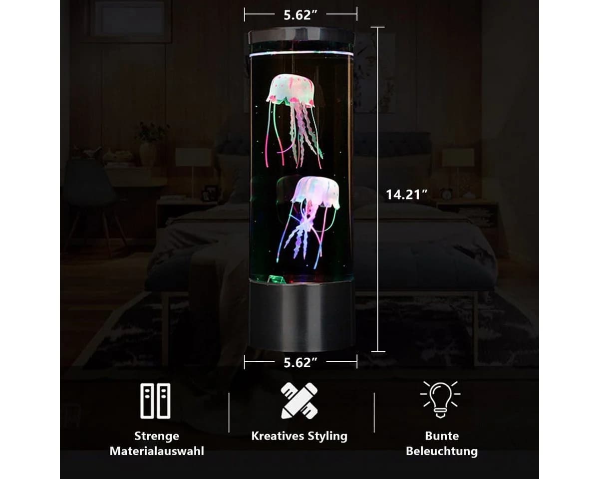 feinlux LED Dekolicht 2 in 1 Quallen Licht Aquarium USB-Ladung Transparent - Bild 5