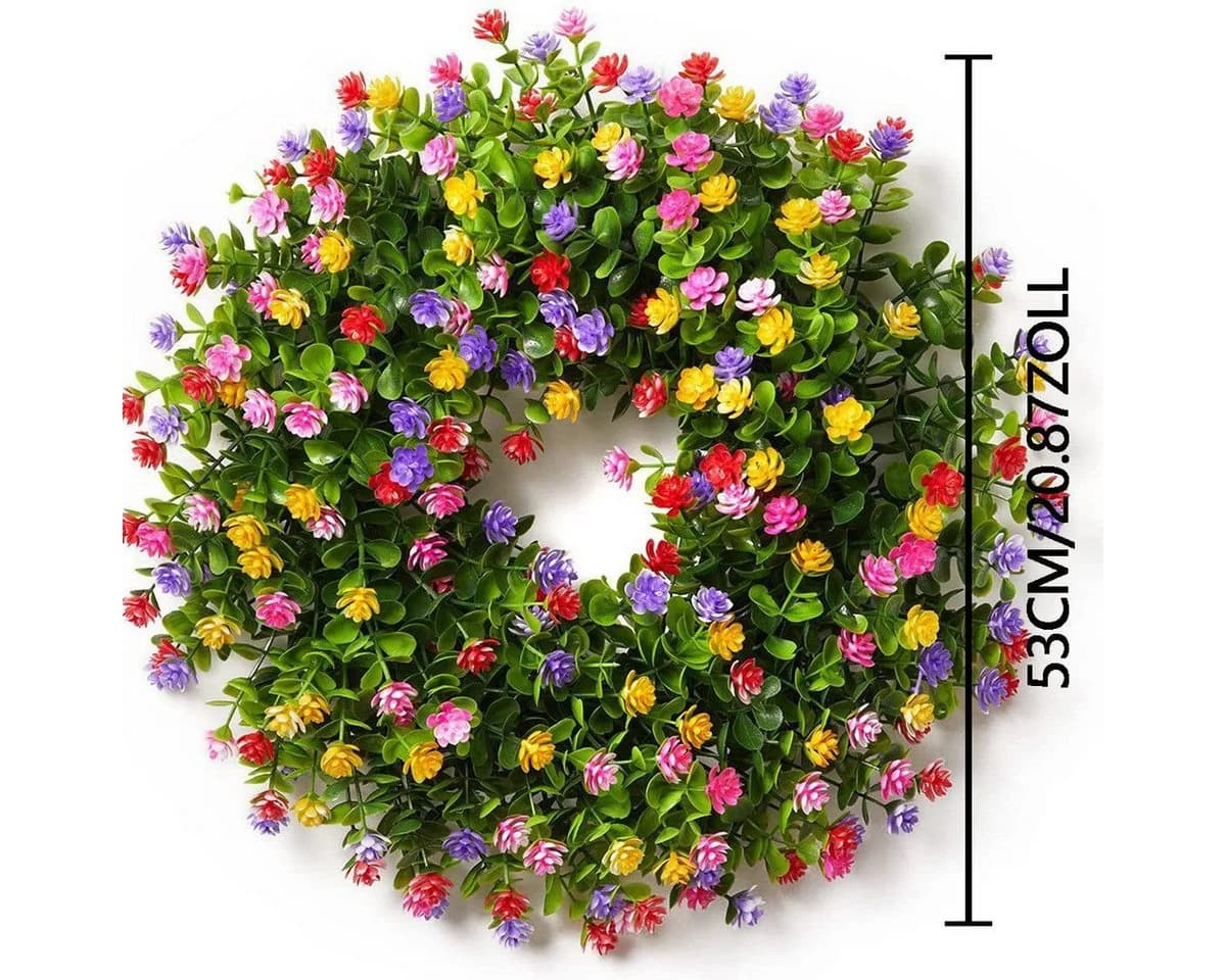 feinlux Kunstkranz CT1087 Bunt Eukalyptus PVC