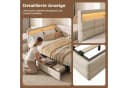 Simurq Polsterbett Daybett Beige/Grau mit LED & USB Bild 5