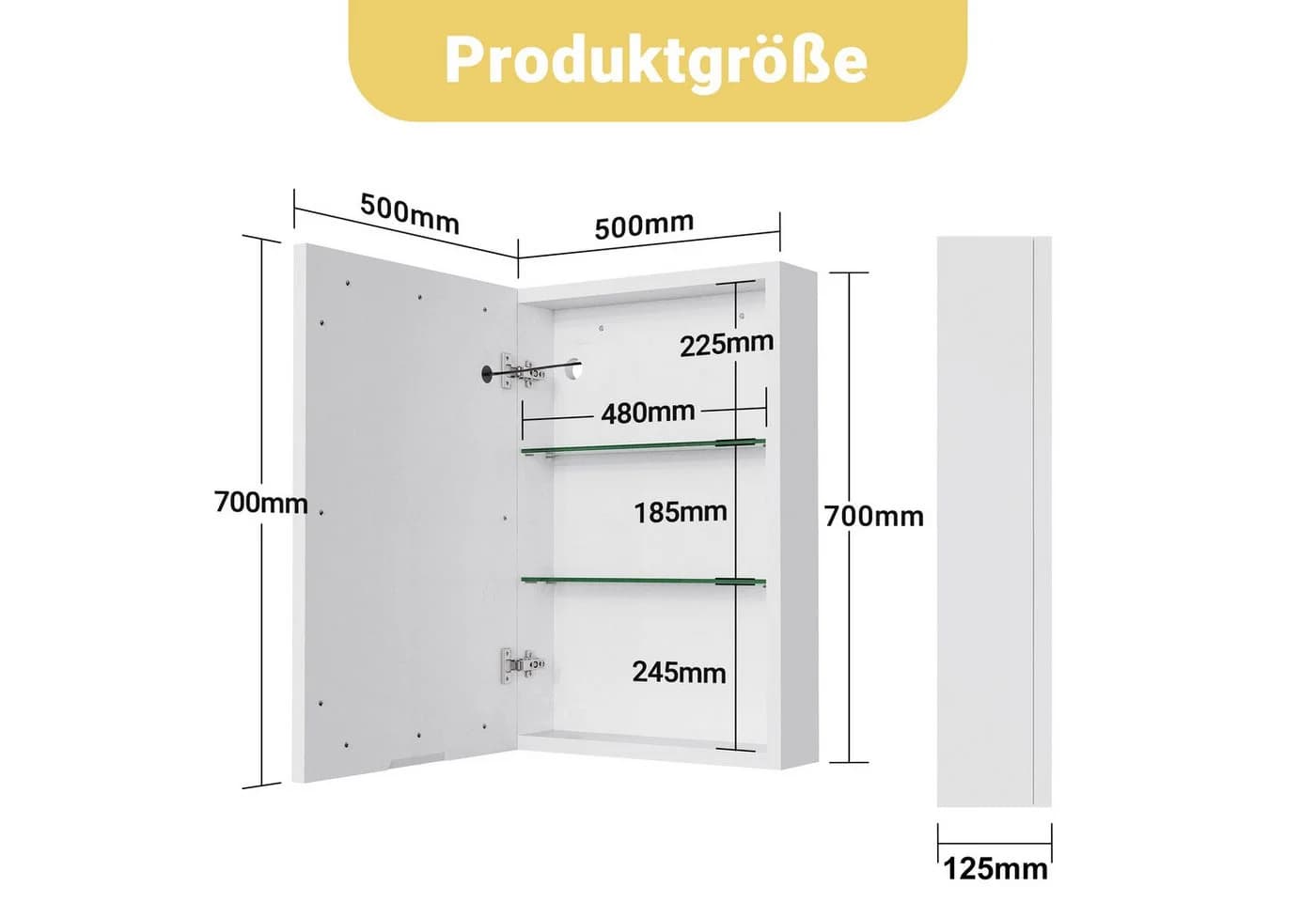 Simurq Spiegelschrank mit LED-Beleuchtung und Dimmfunktion - Bild 5