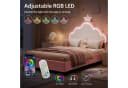 Simurq Polsterbett mit Hasenohren-Kopfteil und LED in Weiß/Rosa Bild 3