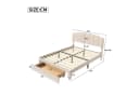Simurq Polsterbett Beige mit Stauraum und gepolstertem Kopfteil Bild 5
