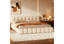 Simurq Polsterbett 140x200 cm mit Lattenrost Beige Grau Modern Bild 2