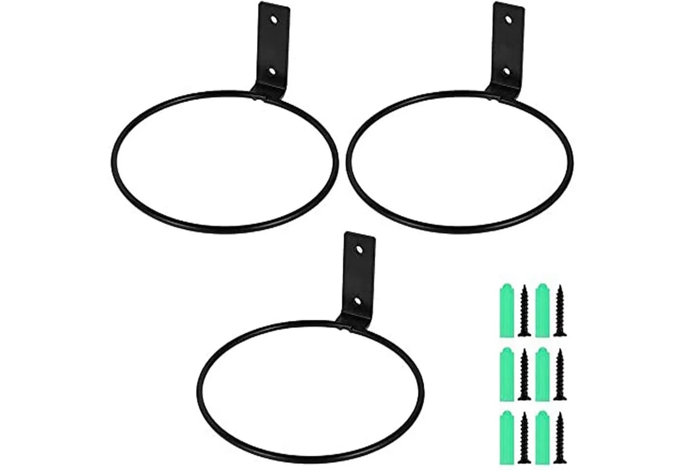 SEEZSSA Rankhilfe 3x Blumentopfhalter Metall Wandhalterung Schwarz - Bild 2