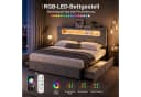 Simurq Polsterbett 140x200cm mit LED, Stauraum und 4 Schubladen Bild 3