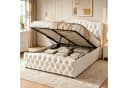 Simurq Polsterbett 140x200cm mit Stauraum Grau/Beige Samt Bild 1