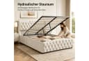 Simurq Polsterbett 140x200cm mit Stauraum Grau/Beige Samt Bild 5