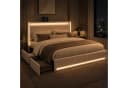 Simurq Polsterbett 140x200 cm mit LED, Schubladen & USB Bild 2