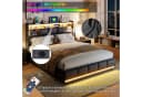 Simurq Polsterbett Stauraumbett Schwarz mit LED und Ladestation Bild 4