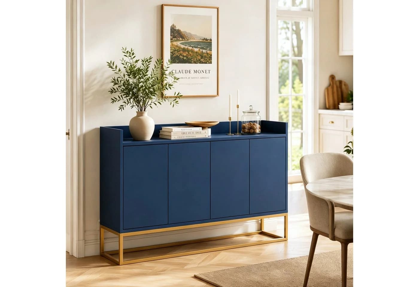Simurq Sideboard Kommode 4 Türen Push-to-Open Blau - Bild 2