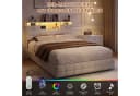 Simurq Samt Polsterbett 140x200cm mit LED, Stauraum & Schubladen Bild 3