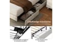 Simurq Samt Polsterbett 140x200cm mit LED, Stauraum & Schubladen Bild 5