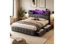 Simurq Polsterbett 140x200 Stauraum mit LED und Schubladen Bild 1