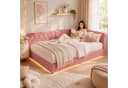 Simurq Polsterbett Daybett Rosa/Beige mit LED & USB Bild 1