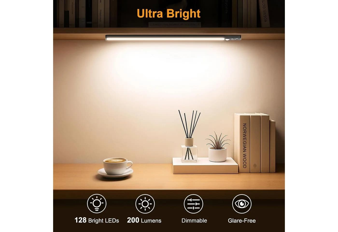 Athlix LED Unterbauleuchte 2er Set Kabellos mit Bewegungsmelder