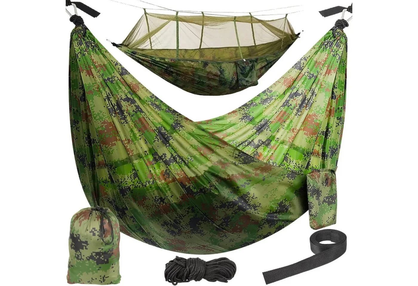 Gardlov Hängematte mit Moskitonetz 150kg Nylon Camping Set Grün - Bild 2