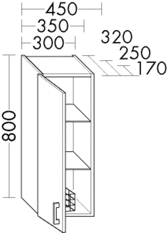 Burgbad Hängeschrank Sys30 Aqua Eiche Dekor Merino